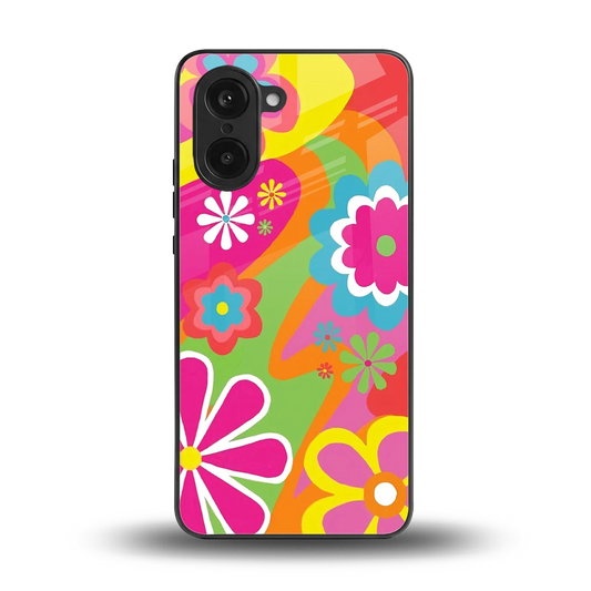 Floral Fusion back phone cover | glass case for oneplus nord ce5 5g