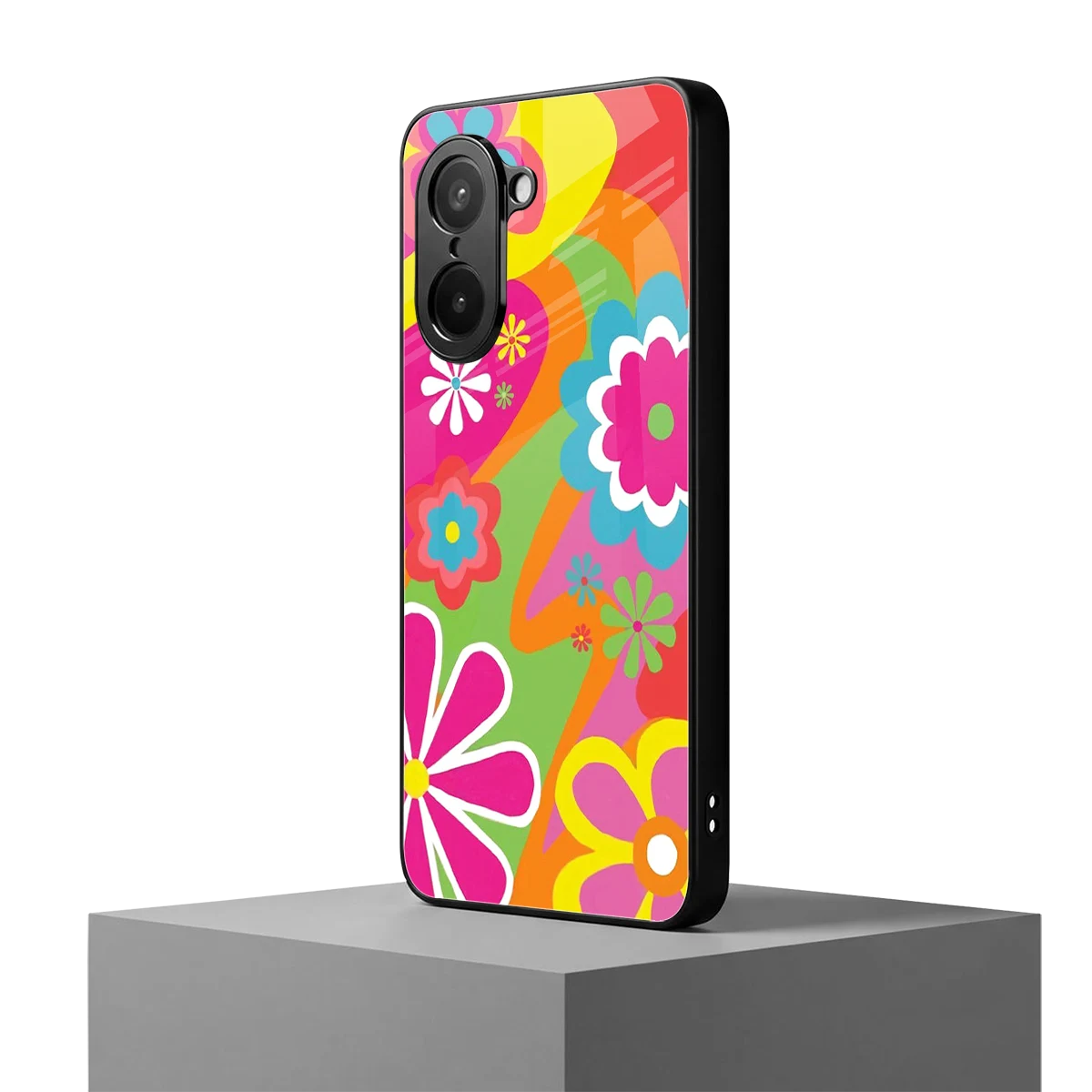 Floral Fusion oneplus nord ce5 5g mobile cover | shockproof glass phone case