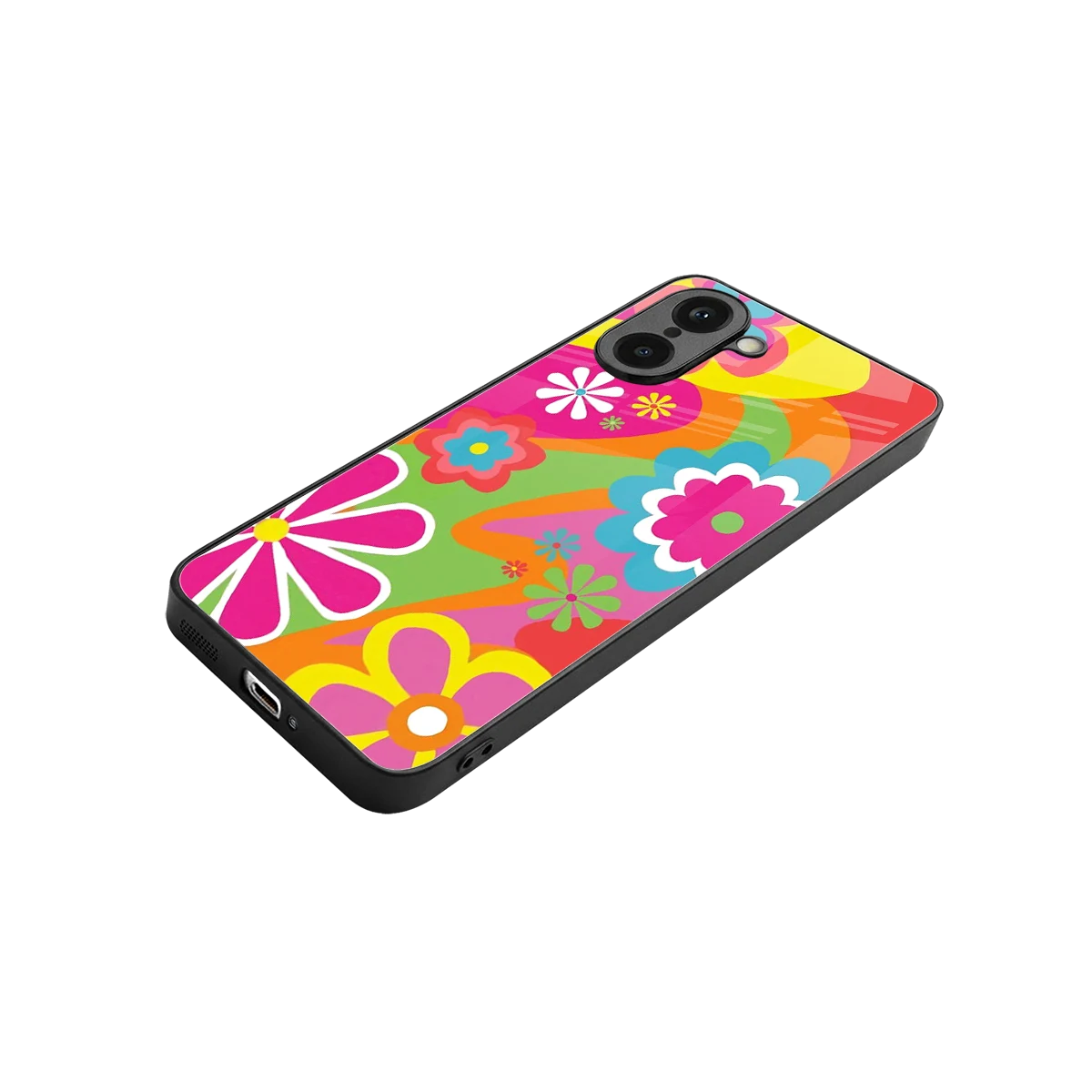 Floral Fusion stylish phone case for oneplus nord ce5 5g | glossy glass and slim fit