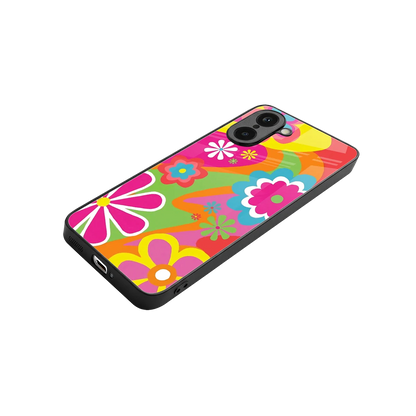 Floral Fusion stylish phone case for oneplus nord ce5 5g | glossy glass and slim fit