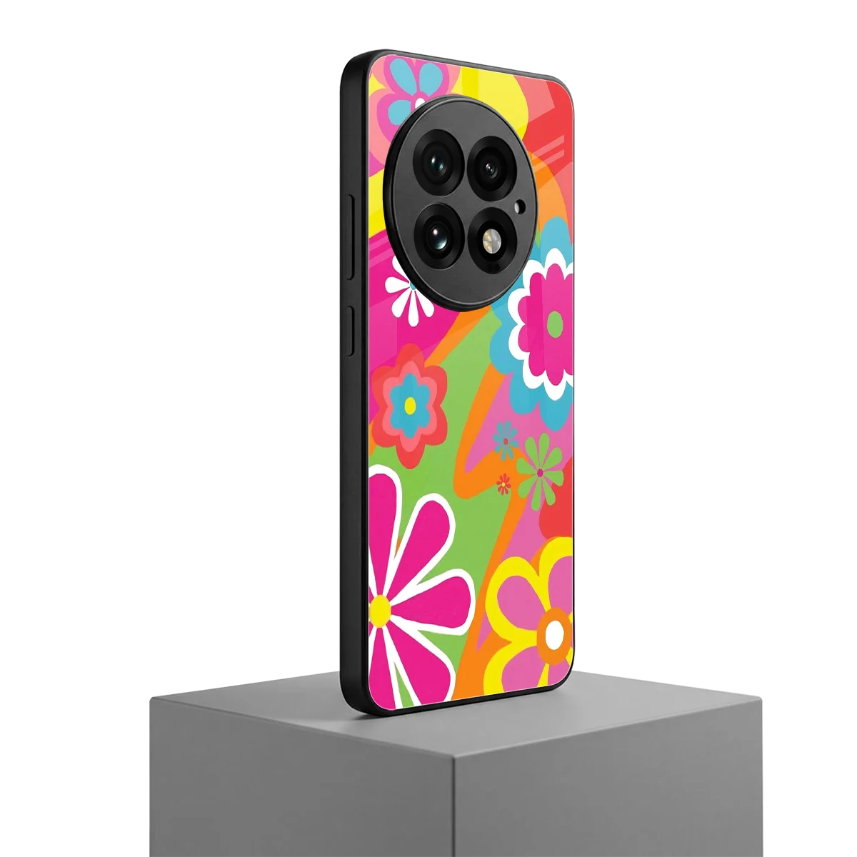 Floral Fusion oneplus 13 mobile cover | shockproof glass phone case
