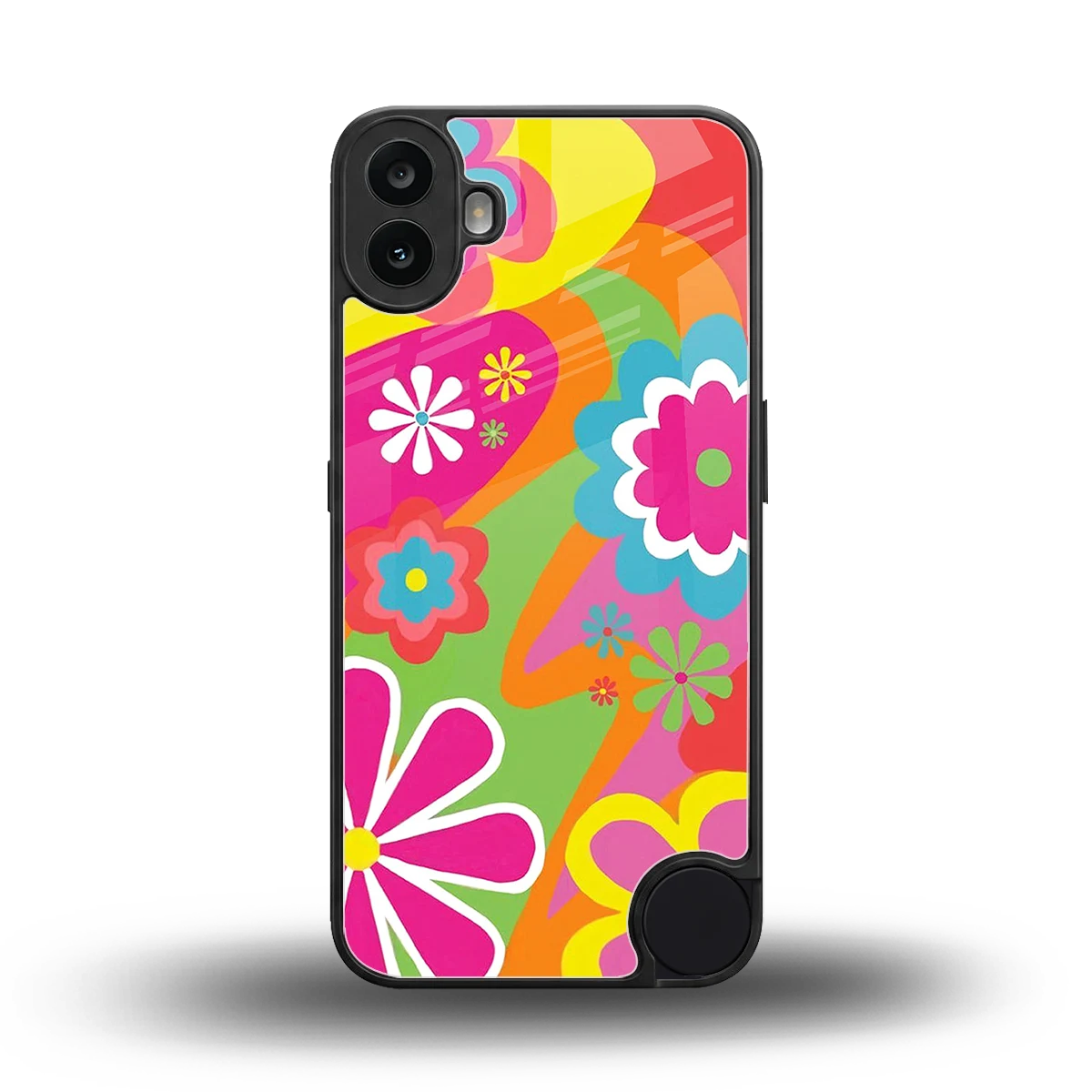 Floral Fusion back phone cover | glass case for cmf nothing phone 1