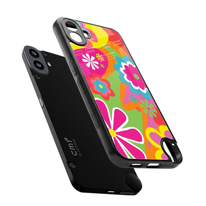Floral Fusion sleek cmf nothing phone 1 cover with tempered glass back and TPU edges