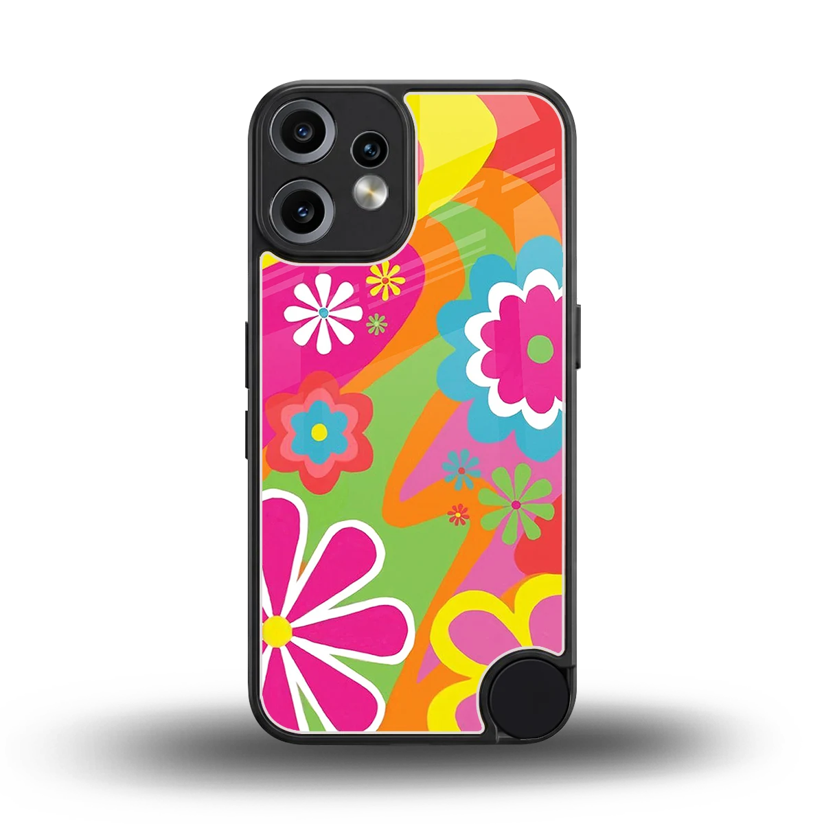 Floral Fusion back phone cover | glass case for cmf nothing phone 2 pro