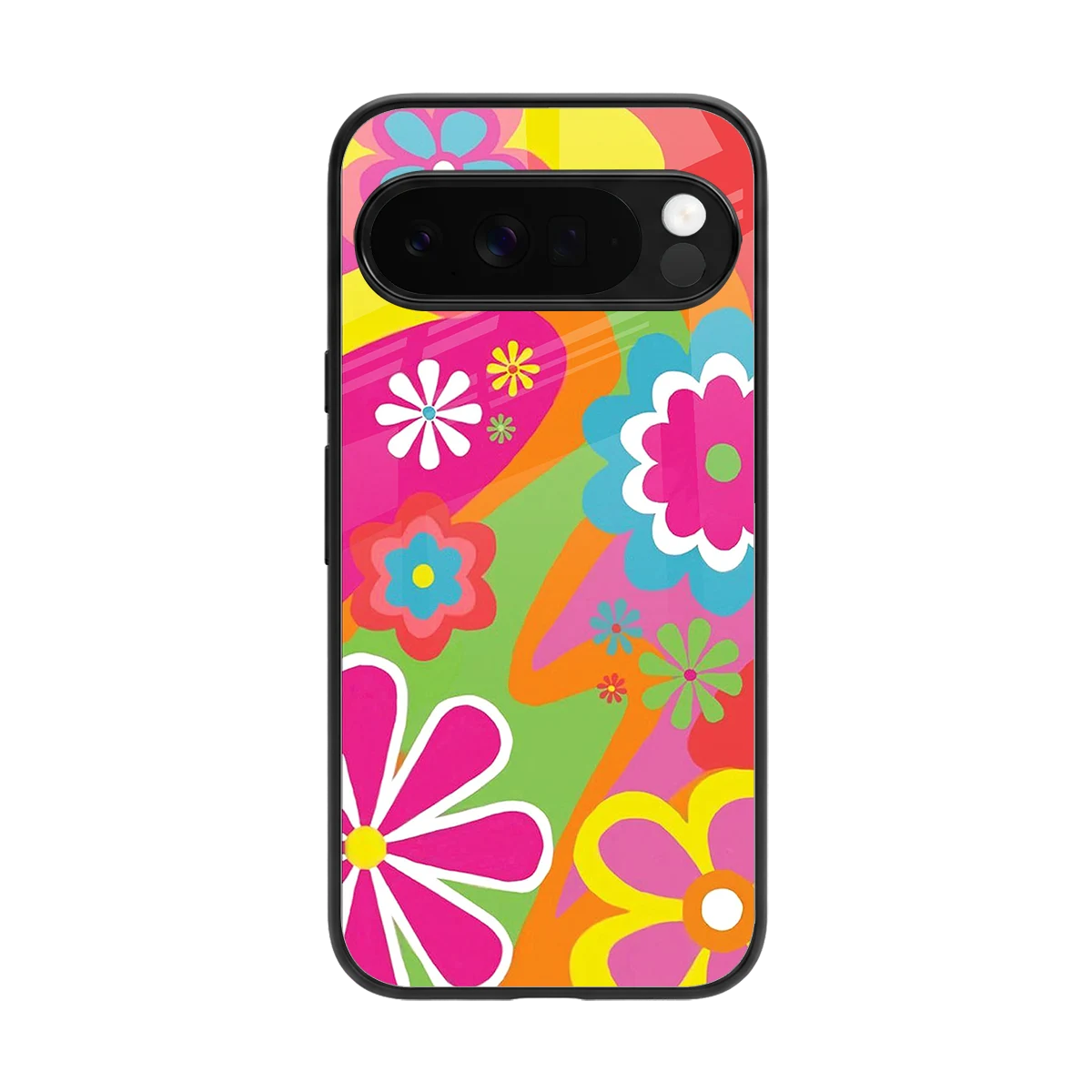 Floral Fusion back phone cover | glass case for google pixel 10 pro xl