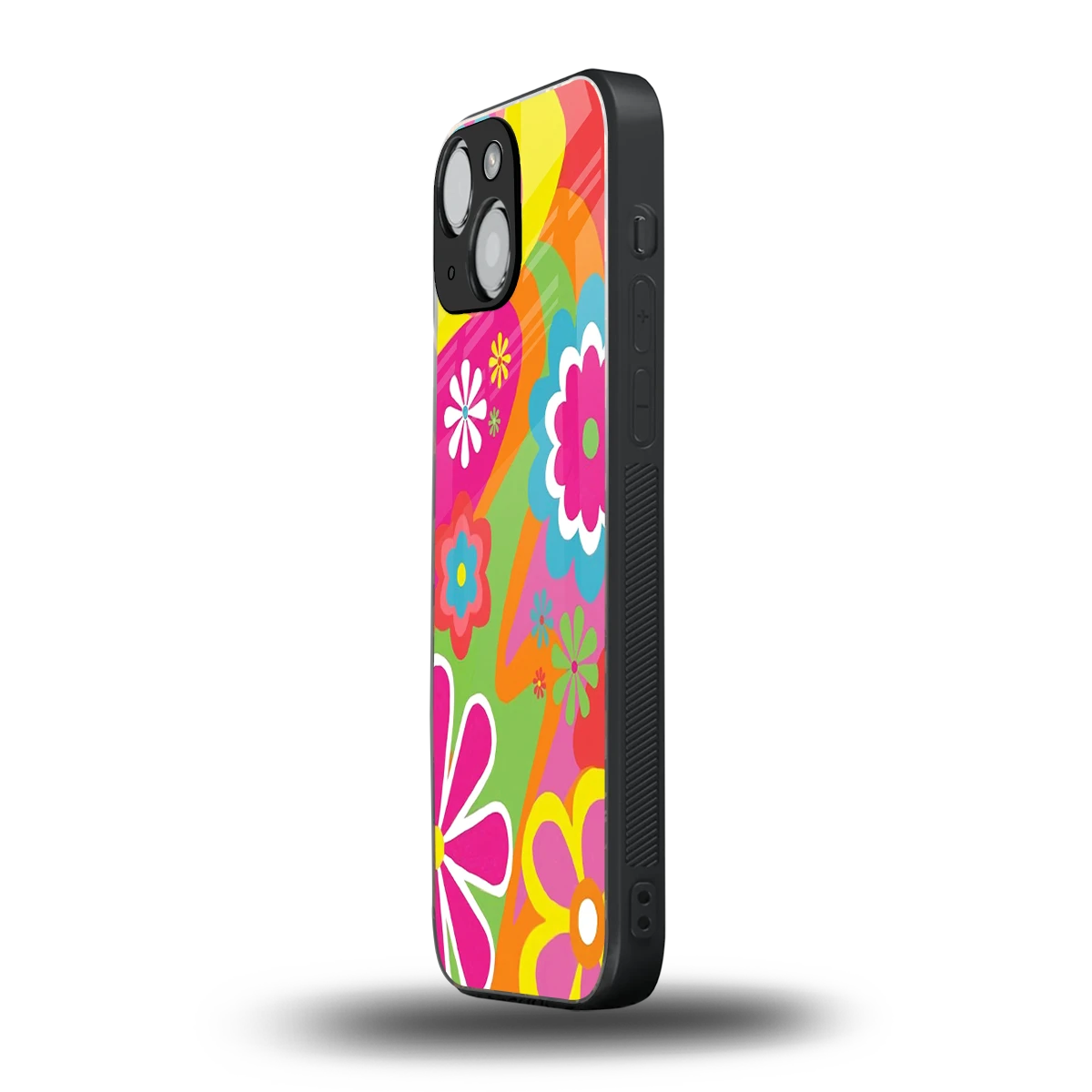 Floral Fusion iphone 13 mini mobile cover | shockproof glass phone case