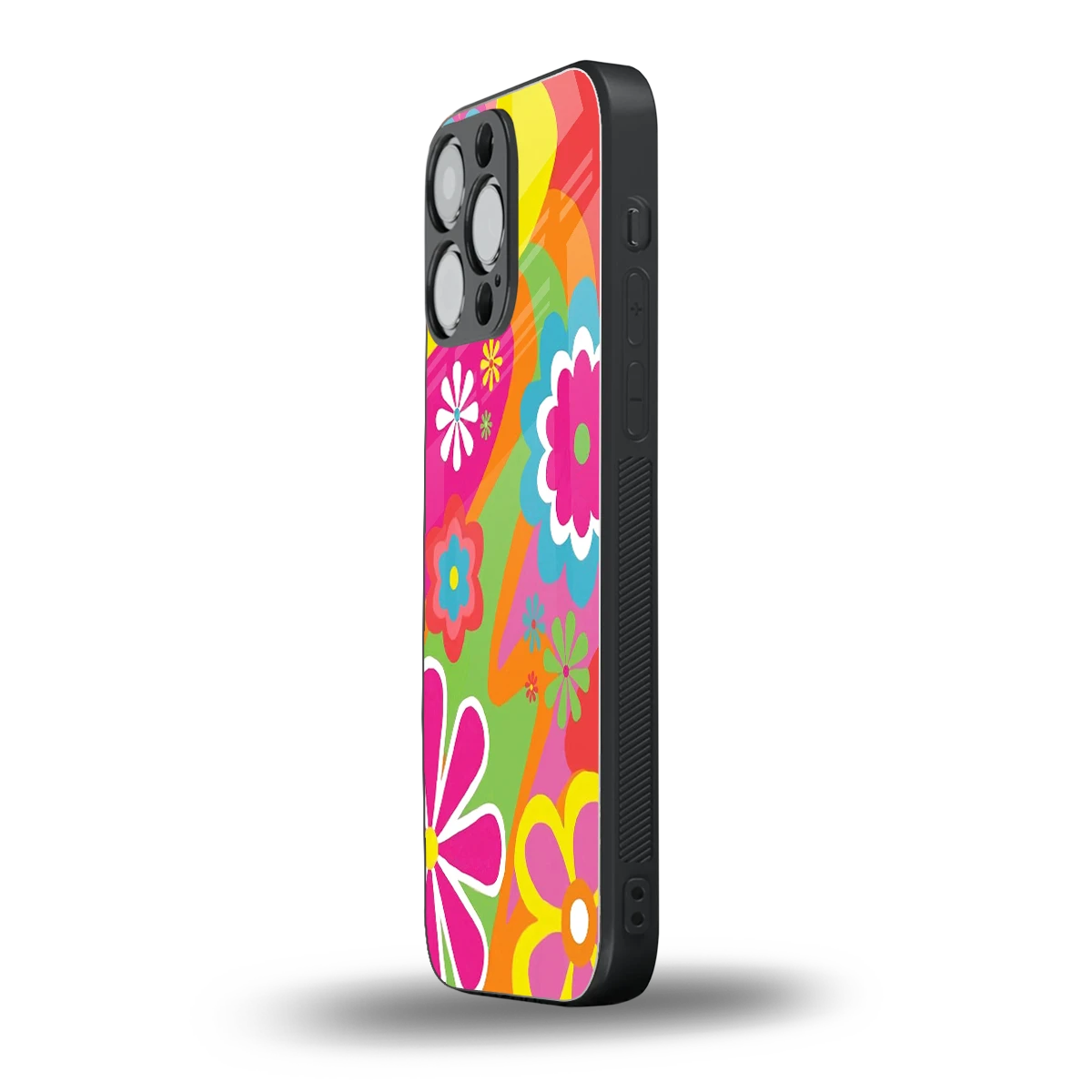 Floral Fusion iphone 14 pro max mobile cover | shockproof glass phone case
