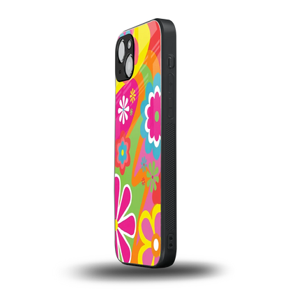 Floral Fusion iphone 15 mobile cover | shockproof glass phone case