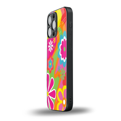 Floral Fusion iphone 16 pro max mobile cover | shockproof glass phone case