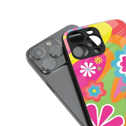 Floral Fusion stylish phone case for iphone 15 pro max | glossy glass and slim fit
