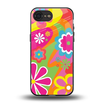 Floral Fusion back phone cover | glass case for iphone 16e