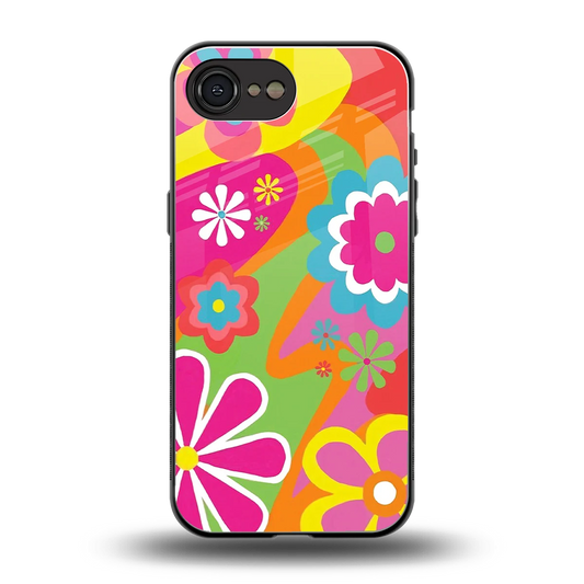 Floral Fusion back phone cover | glass case for iphone 16e