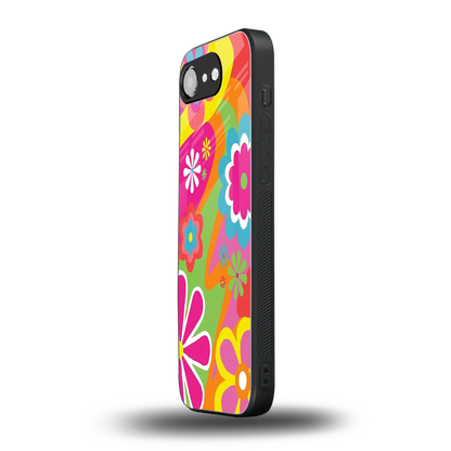 Floral Fusion iphone 16e mobile cover | shockproof glass phone case
