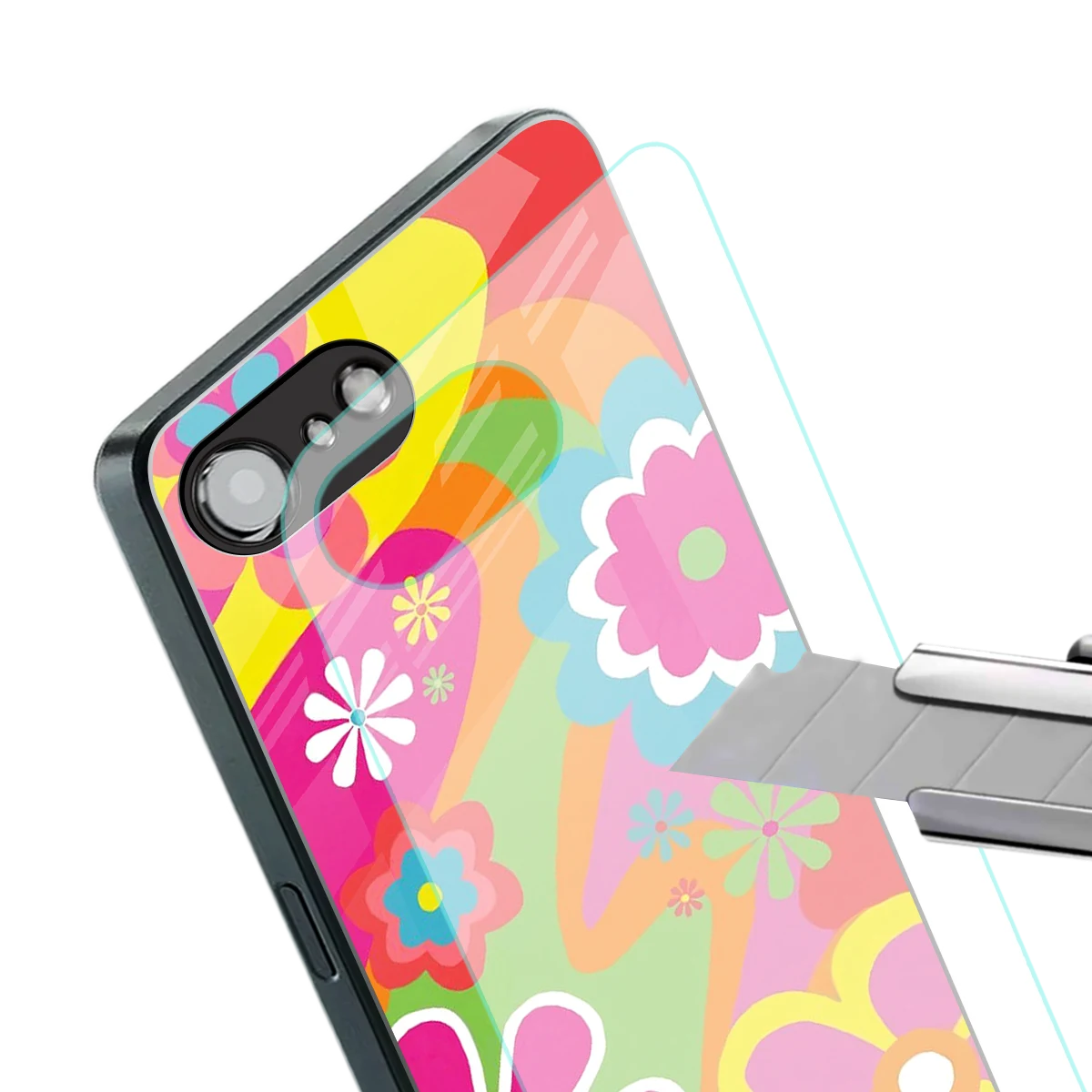 Floral Fusion stylish phone case for iphone 16e | glossy glass and slim fit