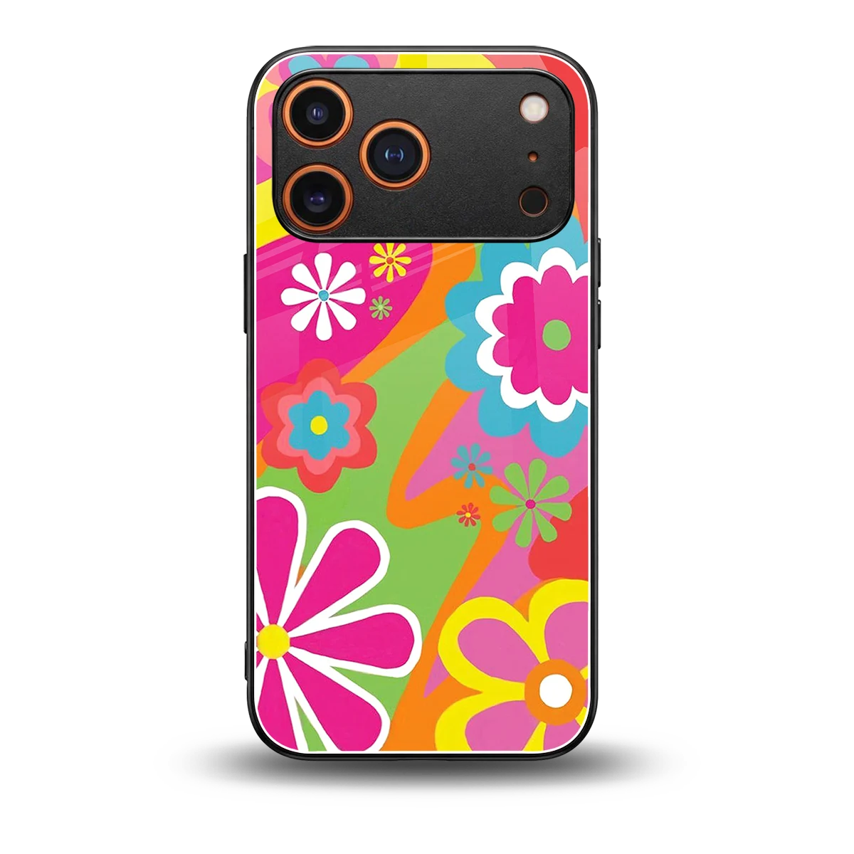 Floral Fusion back phone cover | glass case for iphone 17 pro