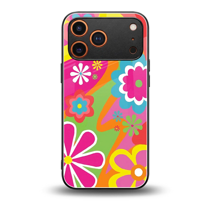 Floral Fusion back phone cover | glass case for iphone 17 pro