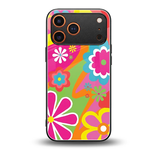Floral Fusion back phone cover | glass case for iphone 17 pro max