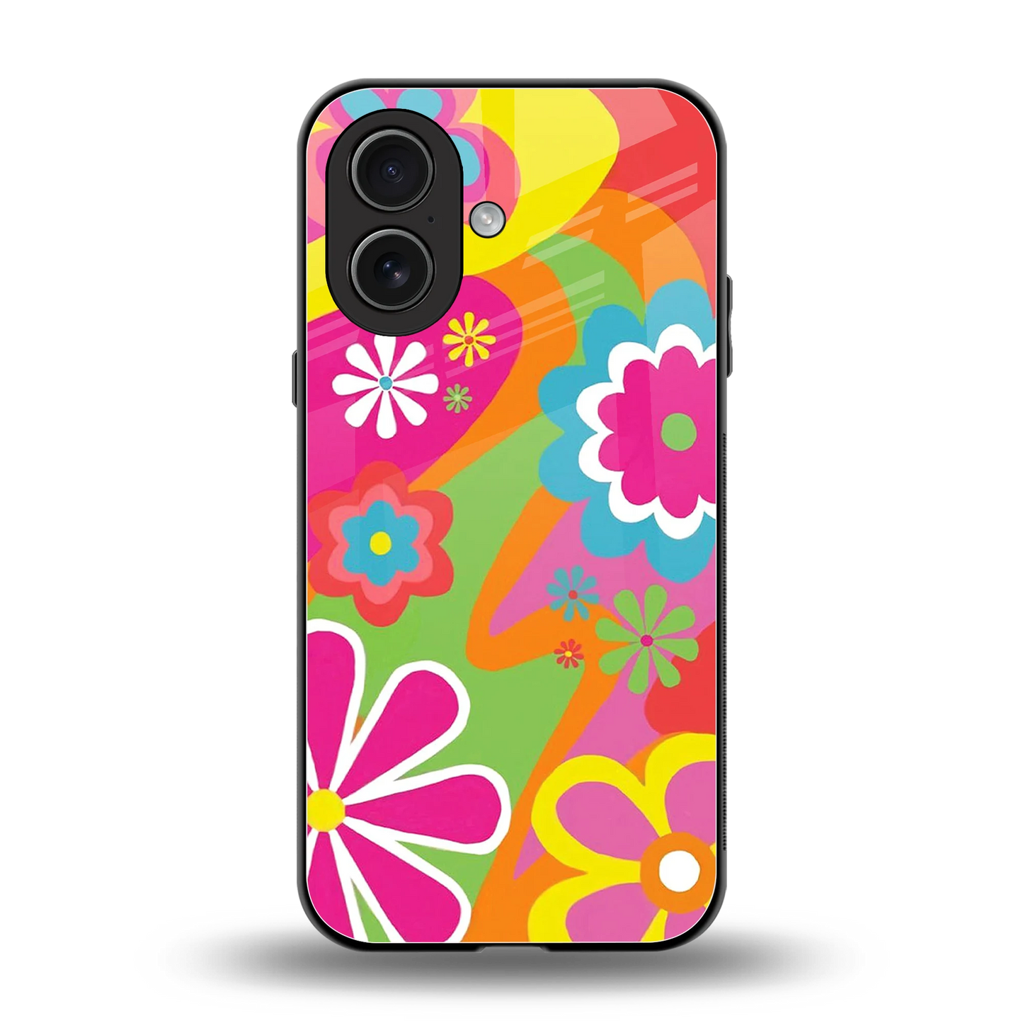 Floral Fusion back phone cover | glass case for iphone 17