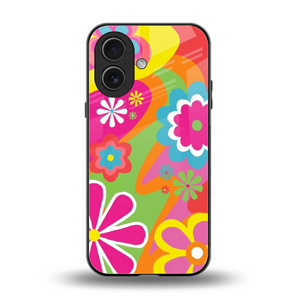 Floral Fusion back phone cover | glass case for iphone 17