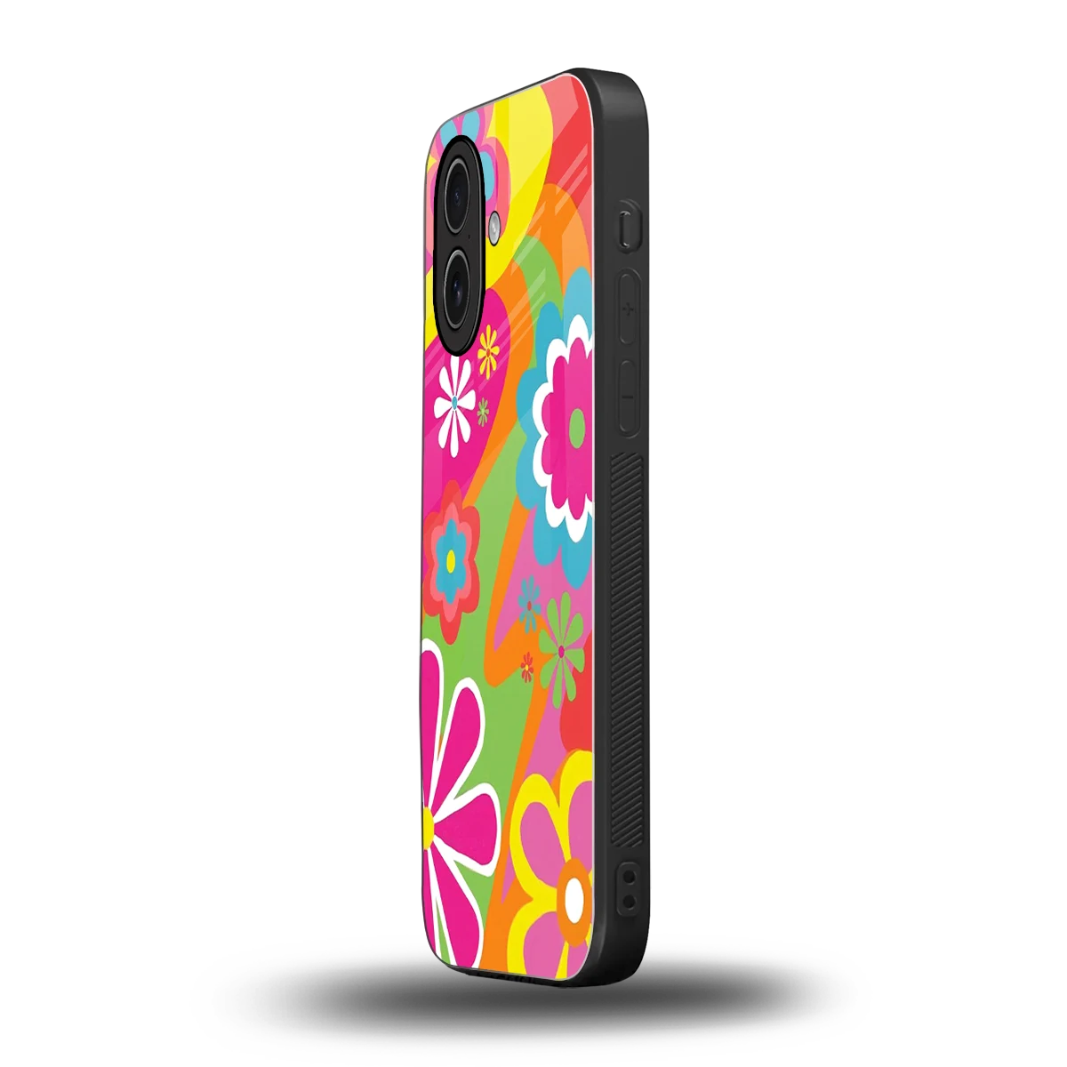 Floral Fusion iphone 17 mobile cover | shockproof glass phone case