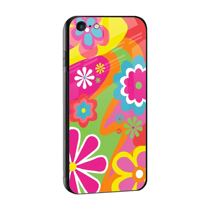 Floral Fusion sleek iphone 6 cover with tempered glass back and TPU edges