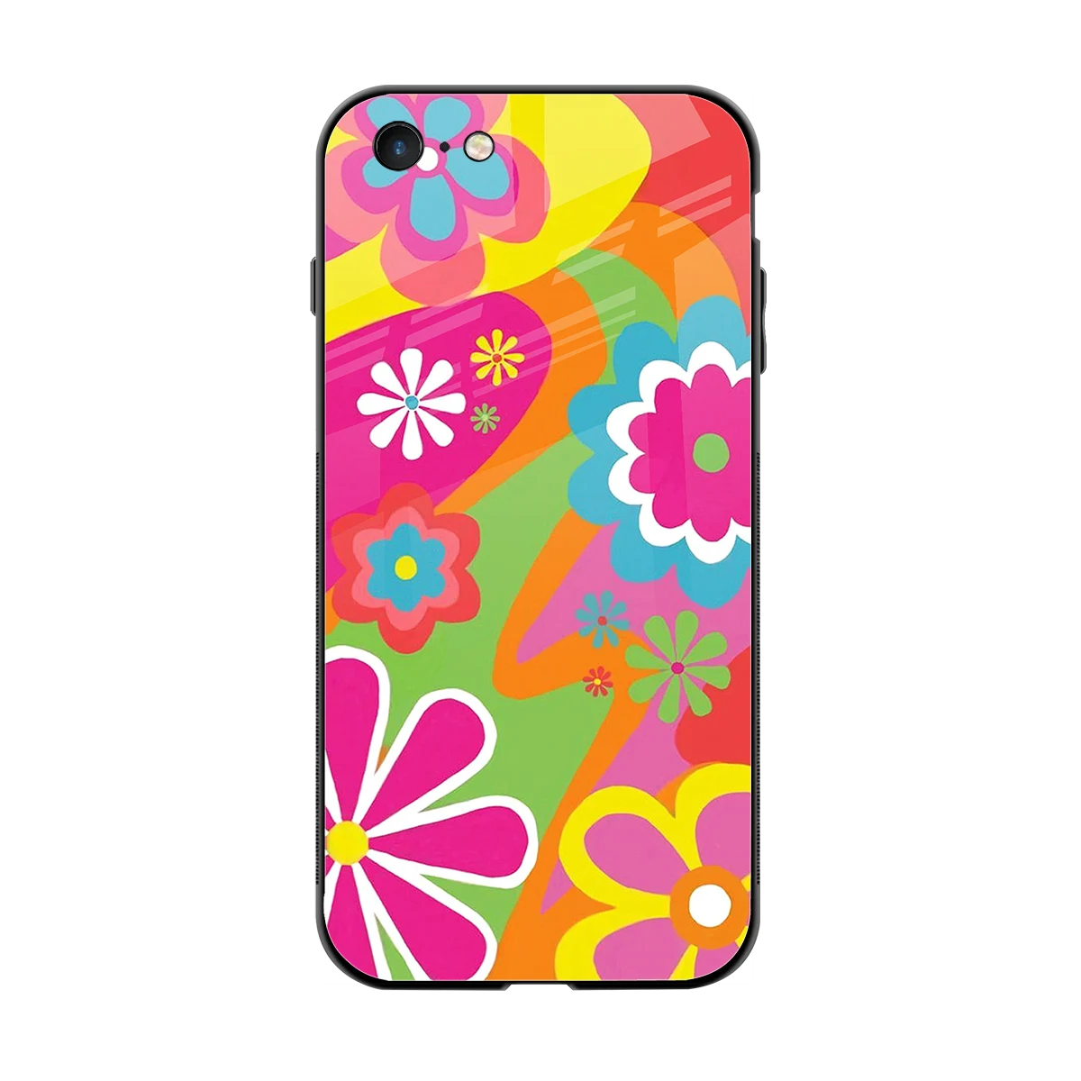 Floral Fusion back phone cover | glass case for iphone 6