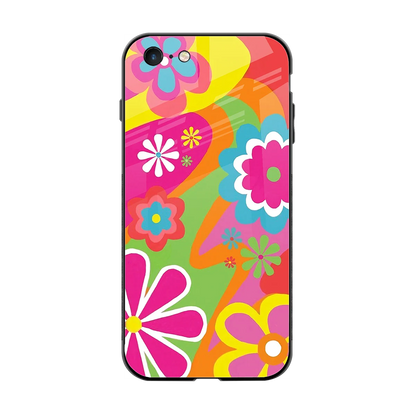 Floral Fusion back phone cover | glass case for iphone 6s plus