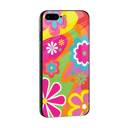 Floral Fusion sleek iphone 7 plus cover with tempered glass back and TPU edges