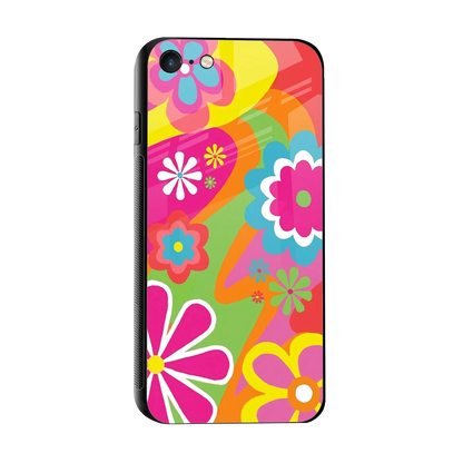 Floral Fusion sleek iphone 7 cover with tempered glass back and TPU edges