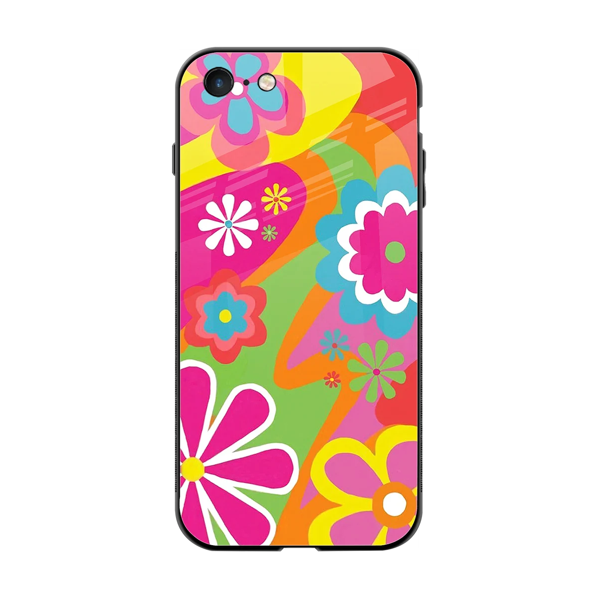 Floral Fusion back phone cover | glass case for iphone 7