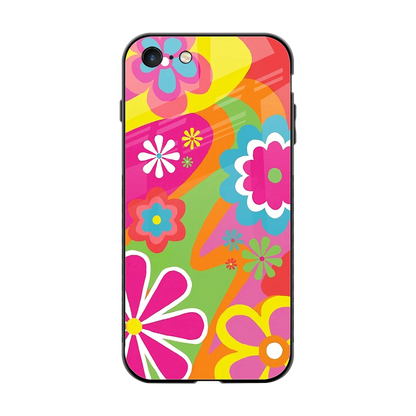 Floral Fusion back phone cover | glass case for iphone 7