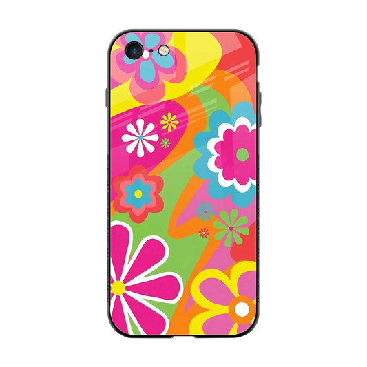Floral Fusion back phone cover | glass case for iphone 7