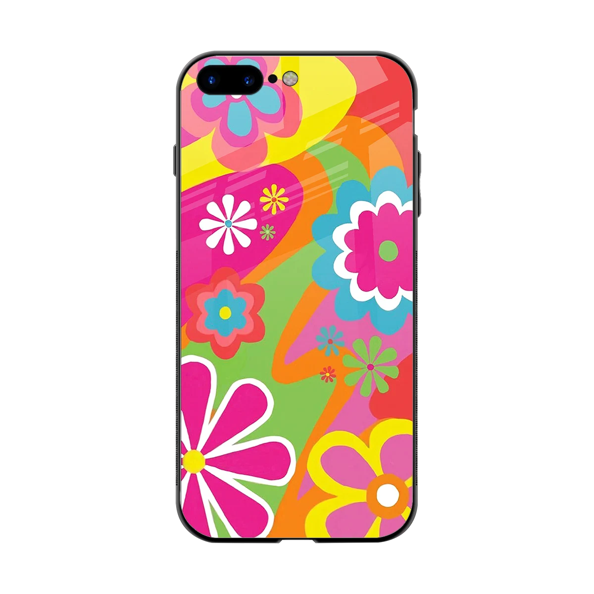 Floral Fusion back phone cover | glass case for iphone 8 plus