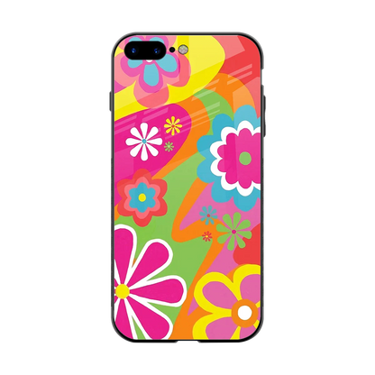 Floral Fusion back phone cover | glass case for iphone 8 plus