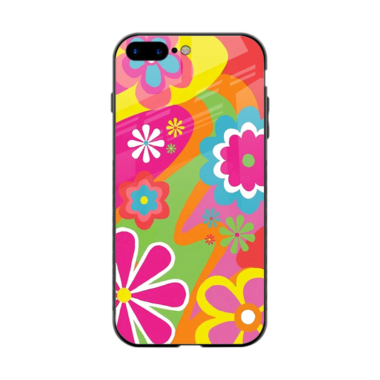 Floral Fusion back phone cover | glass case for iphone 8 plus