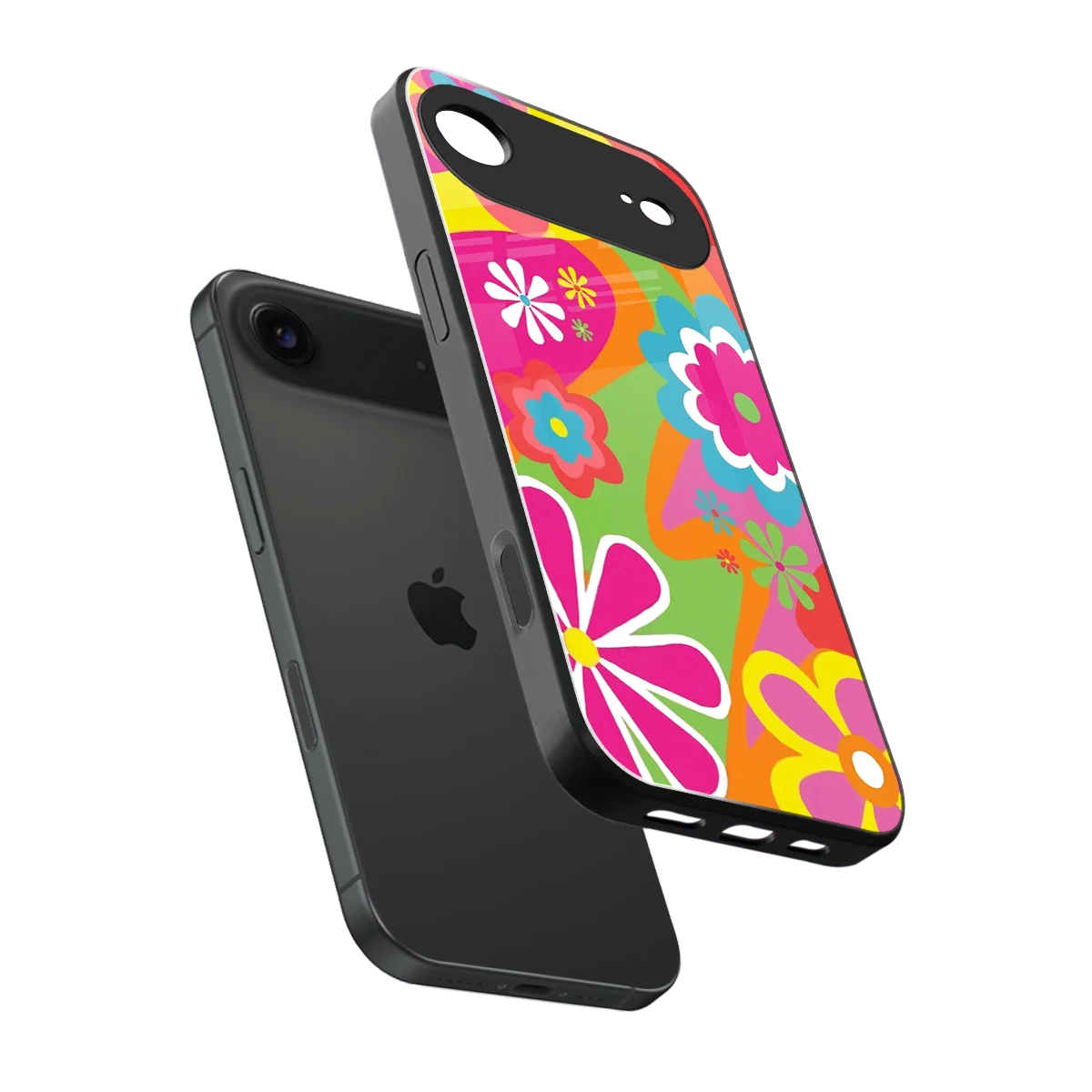 Floral Fusion sleek iphone air cover with tempered glass back and TPU edges