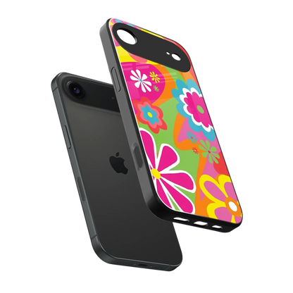 Floral Fusion sleek iphone air cover with tempered glass back and TPU edges