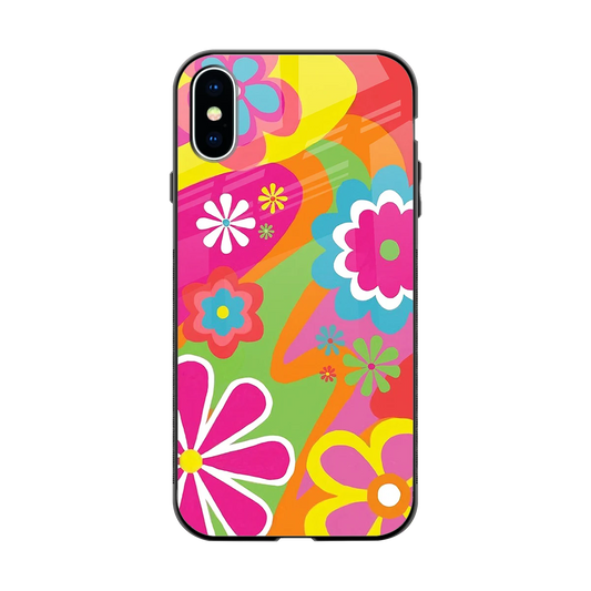 Floral Fusion back phone cover | glass case for iphone x