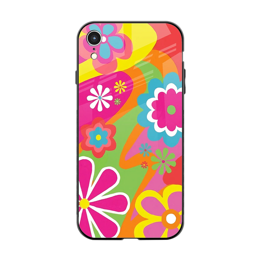 Floral Fusion back phone cover | glass case for iphone xr
