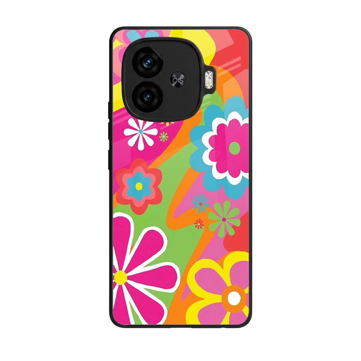 Floral Fusion back phone cover | glass case for iqoo neo 10r 5g