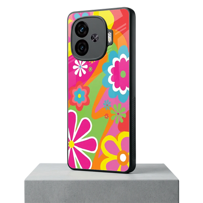 Floral Fusion iqoo neo 10r 5g mobile cover | shockproof glass phone case