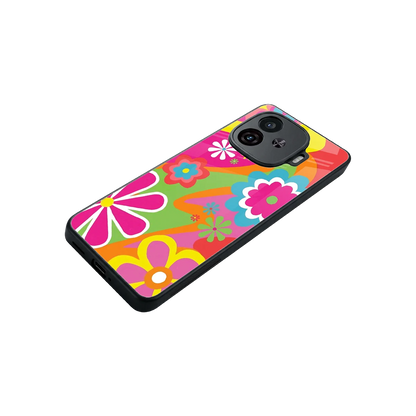 Floral Fusion stylish phone case for iqoo neo 10r 5g | glossy glass and slim fit