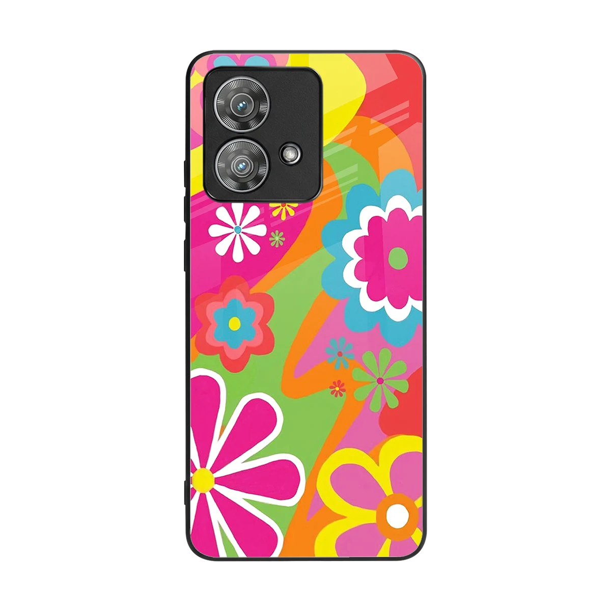 Floral Fusion back phone cover | glass case for motorola edge 40 neo 5g