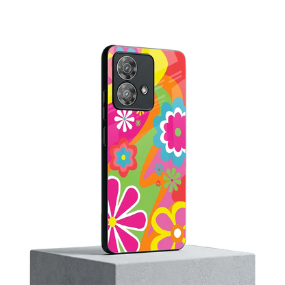 Floral Fusion motorola edge 40 neo 5g mobile cover | shockproof glass phone case