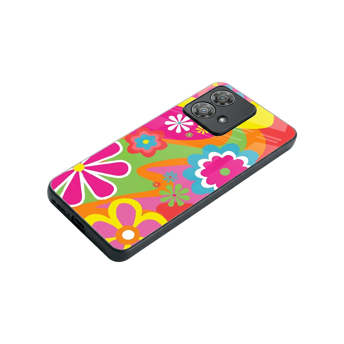 Floral Fusion stylish phone case for motorola edge 40 neo 5g | glossy glass and slim fit