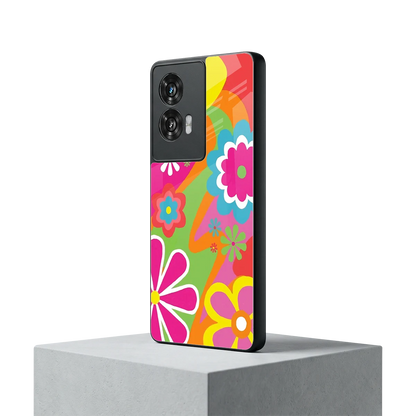 Floral Fusion motorola edge 50 fusion mobile cover | shockproof glass phone case