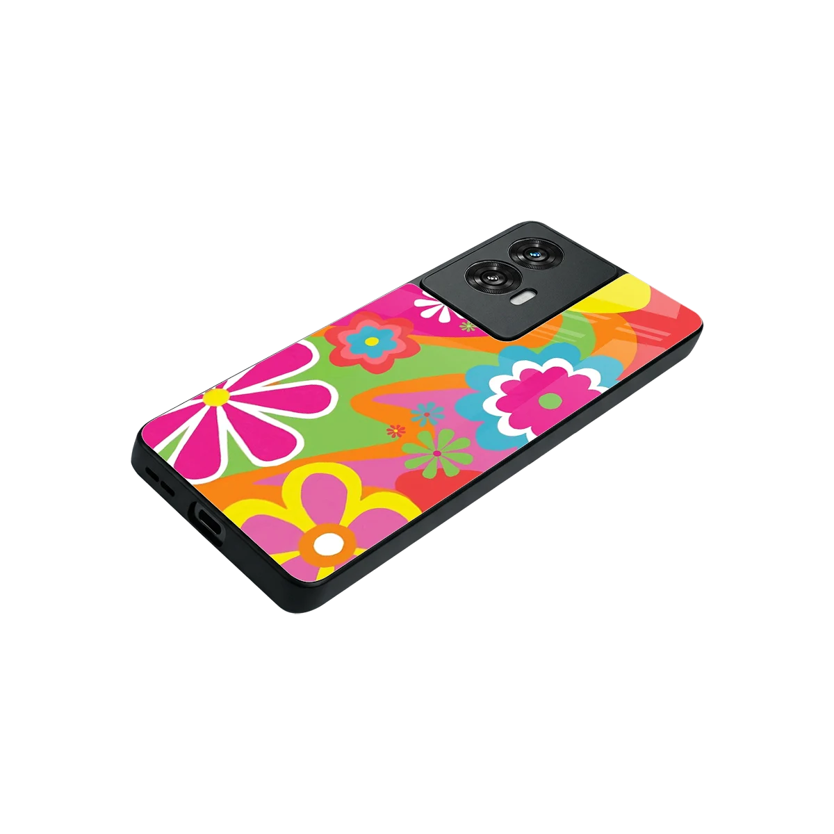 Floral Fusion stylish phone case for motorola edge 50 fusion | glossy glass and slim fit