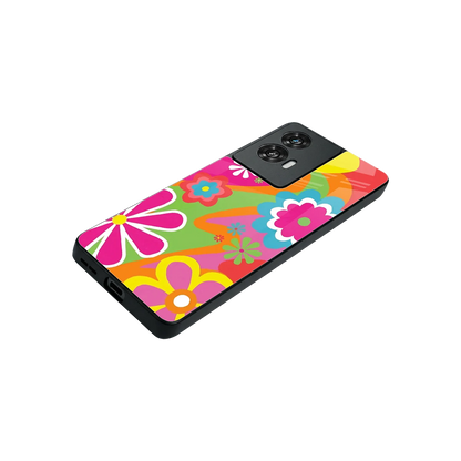 Floral Fusion stylish phone case for motorola edge 50 fusion | glossy glass and slim fit