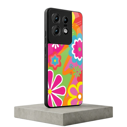 Floral Fusion motorola edge 50 pro mobile cover | shockproof glass phone case