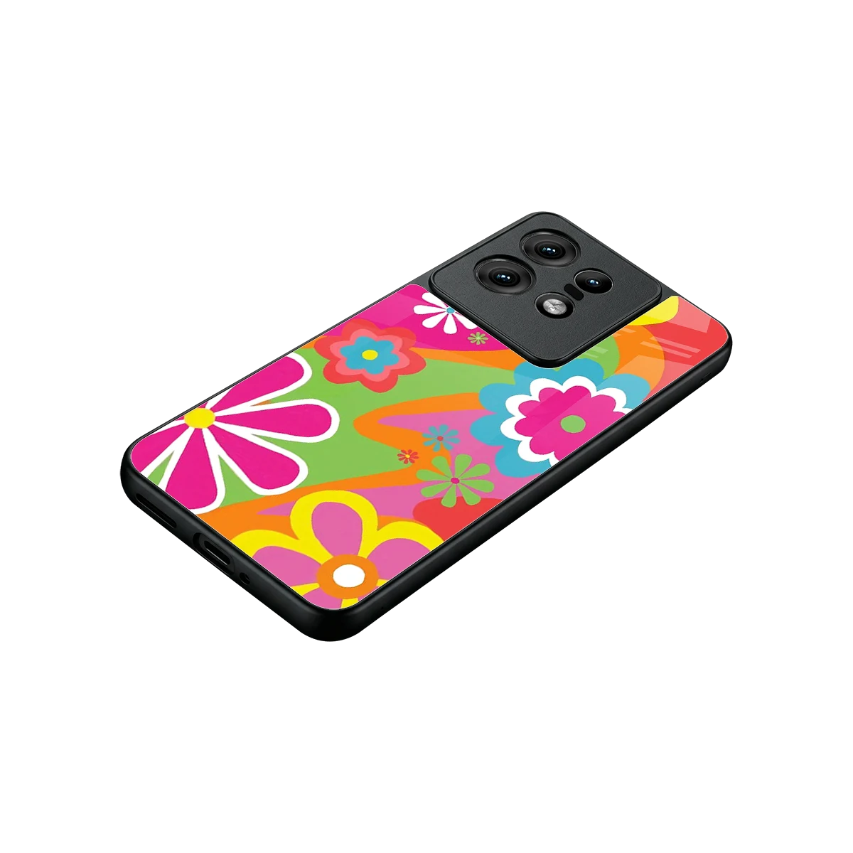 Floral Fusion stylish phone case for motorola edge 50 pro | glossy glass and slim fit
